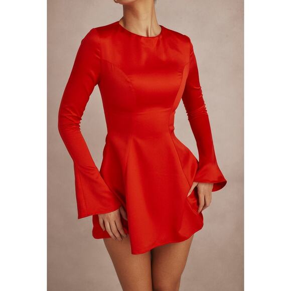 House of CB Sacha Red Satin Mini Dress Size S Small - Picture 1 of 6